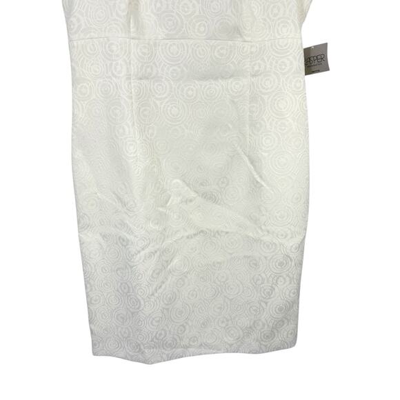 Kasper Artsy Textured Sleeveless Sheath Dress Size 14P White NEW - Picture 3 of 10